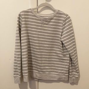 Gray and white sweater